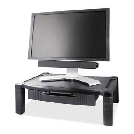 Kantek. Kantek Extra Wide Deluxe Stand With Drawer, Black MS520